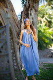 Vestido Mara Lino Azul